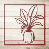 Banana Leaf Plant In Pot In Frame Metal Wall Decor Wall Art Tropical Plant Wall Decoration