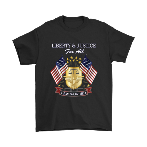 Liberty and Justice For All, T-Shirt, Mens Tee, 7 Colors, 6 Sizes, Shirt, Casual Shirt, Unisex, Pre-shrunk Cotton, - Mind Body Spirit