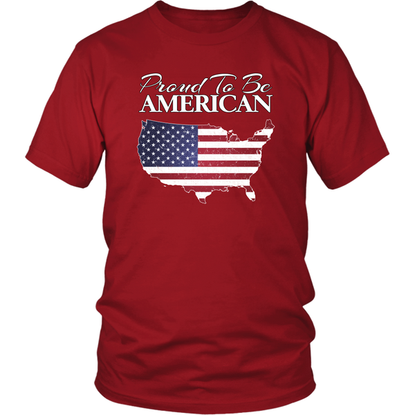 Proud To Be American USA Shaped Flag Unisex T-Shirt, Cotton Tee