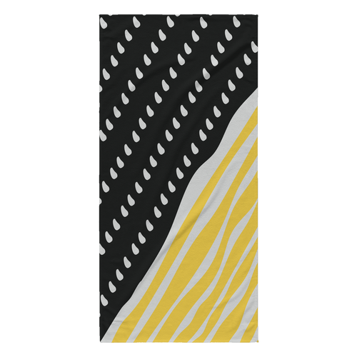Nola Hip Yellow Black Designer Beach Towel 30 x 62 - Super Absorbent - Mind Body Spirit