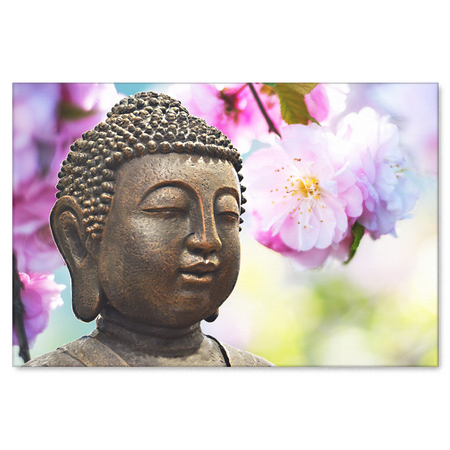 Temple Garden Pagoda Canvas Wall Art - Peaceful Garden With Floating Lily Pads in 4 Sizes