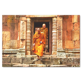 Buddhist Monks at Temple Canvas Wall Art Decor in 4 Sizes - Mind Body Spirit