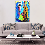 Faces of Graffiti Colorful Art Design Canvas Wall Art - Rectangle - 4 Sizes - Mind Body Spirit