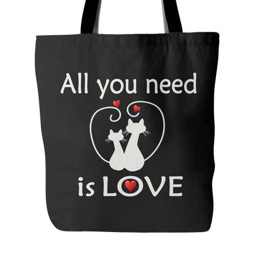 All You Need Is Love Tote Bag 18 x 18 - Black - Mind Body Spirit