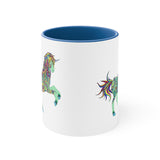 Boho Colorful Unicorn Ceramic Mug 11 oz with Color Glazed Interior in 5 Colors, Coffee Mugs, Tea Mug