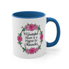 A Grateful Heart is a Magnet for Miracles Ceramic Coffee Mugs With Color Glazed Interior In 5 Colors, Coffee Mug, Tea Mug