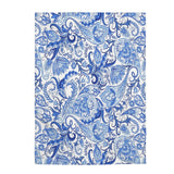 Vintage Oriental Paisley Blue Pattern Velveteen Plush Blanket Custom Blanket, Plush Throw Blanket for Home, Office, Dorm, Super Soft 3 Sizes,