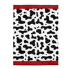 Cow Print Red Border Velveteen Plush Blanket Custom Blanket, Plush Throw Blanket for Home, Office, Dorm, Super Soft 3 Sizes,