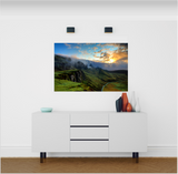 Highlands and Valley With Mist Canvas Wall Art - Rectangle in 4 Sizes - Mind Body Spirit