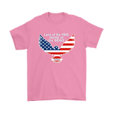 Land of The Free, T-shirt, Eagle Shaped Flag, Men's T-shirt, Unisex Tee, 7 Colors, 6 Sizes, - Mind Body Spirit