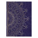 Midnight Blue Gold Mandala Designer Hardcover Journal in 2 Sizes - Mind Body Spirit