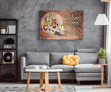 Relaxing Food and Fun Wood Look Designer Canvas Wall Art - Mind Body Spirit