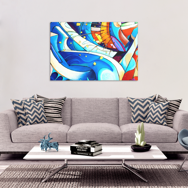 Flowing Colors Abstract Urban Art Design Canvas Wall Art - 4 Sizes - Mind Body Spirit
