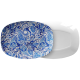 Vintage Blue and White Paisley Pattern ThermoSāf® Polymer 10x14