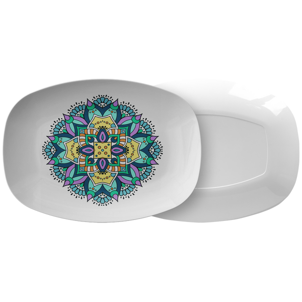 Lovely Della Mandala Designer Platter - Microwave Dishwasher Safe - Mind Body Spirit