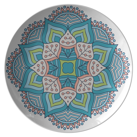 Lovely Della Mandala Designer Bowl ThermoSāf® Polymer 8.5 Inches - Microwave, Dishwasher Safe