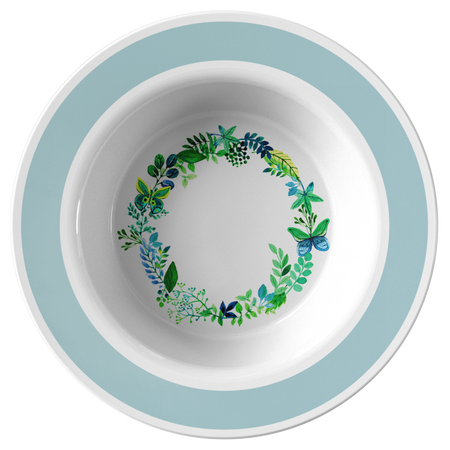 Butterfly Wreath Watercolor Designer Dinner Plate ThermoSāf® Polymer 10 Inch Microwave and Dishwasher Safe