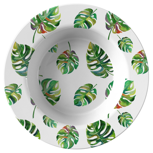 Big Tropical Leaves ThermoSāf® Polymer 8.5 Inch Bowl Microwave Safe