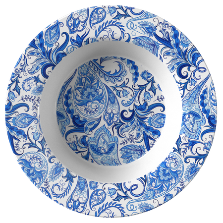 Vintage Blue and White Paisley Pattern ThermoSāf® Polymer 10" Plate