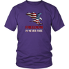 Freedom Is Never Free Eagle Flag Unisex T-Shirt Patriotic Adult Cotton Tee Sizes S to 3X