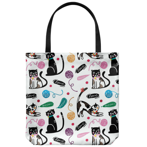 Kitty Love Custom Design Tote Bag 18 x 18 - Mind Body Spirit